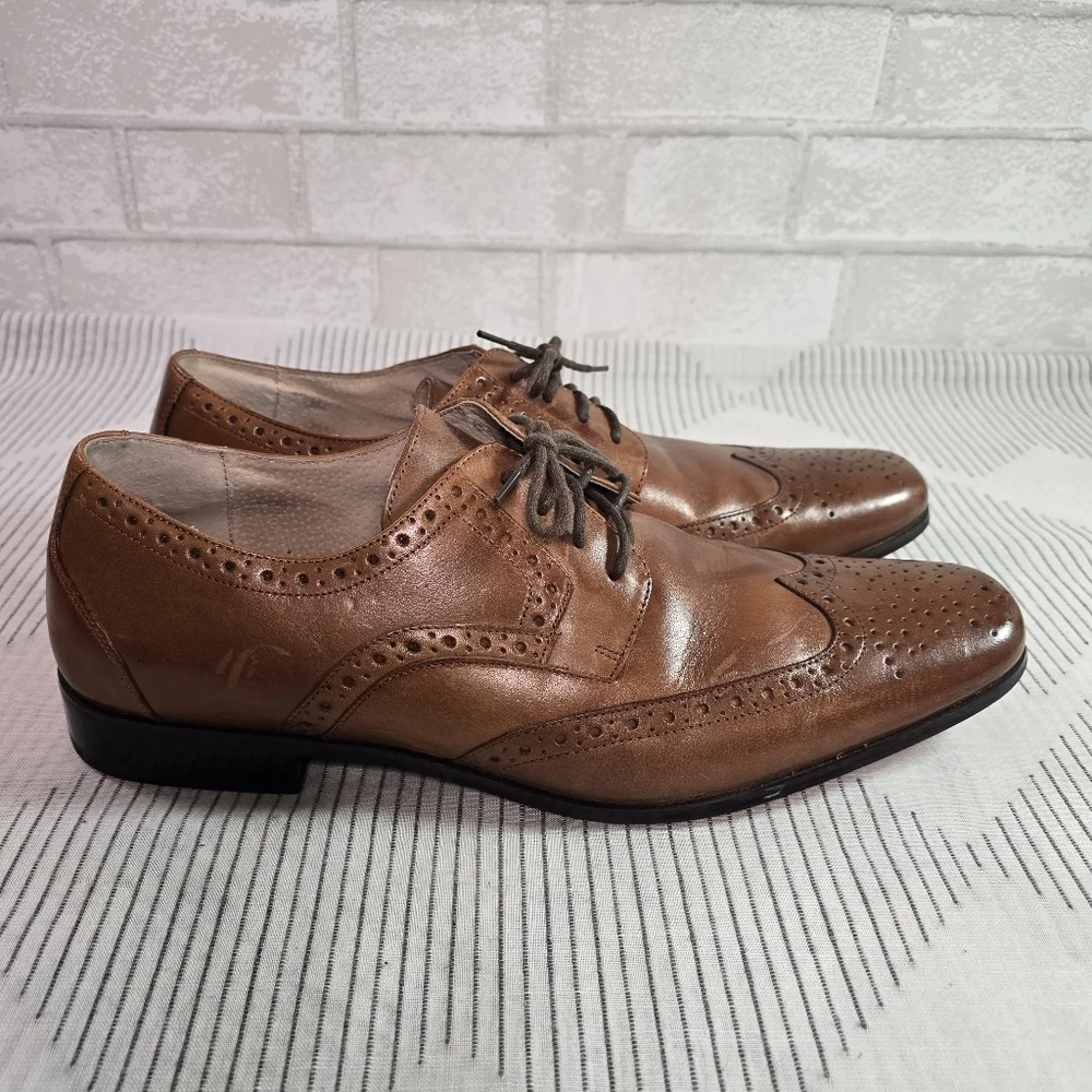 Stacy Adams Men's Size 13M Leather Wingtip Dress Shoes Brown 24738-221